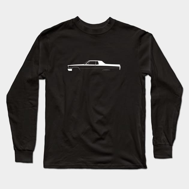 Cadillac Coupe de Ville (1967) Silhouette Long Sleeve T-Shirt by Car-Silhouettes